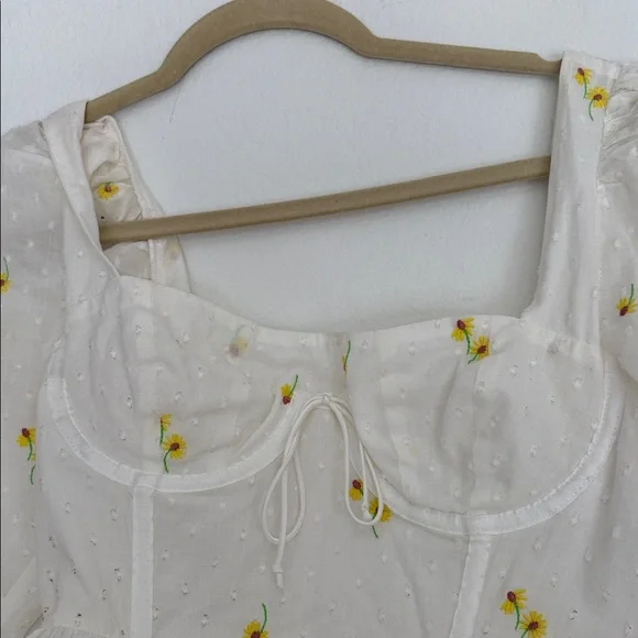 For Love & Lemons White Floral Blouse - Picture 3 of 7